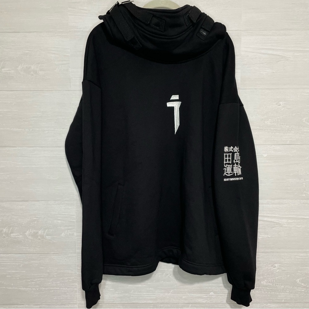 Niepce Inc Streetwear Men’s Harajuku Kanji Embroidered Hoodie​